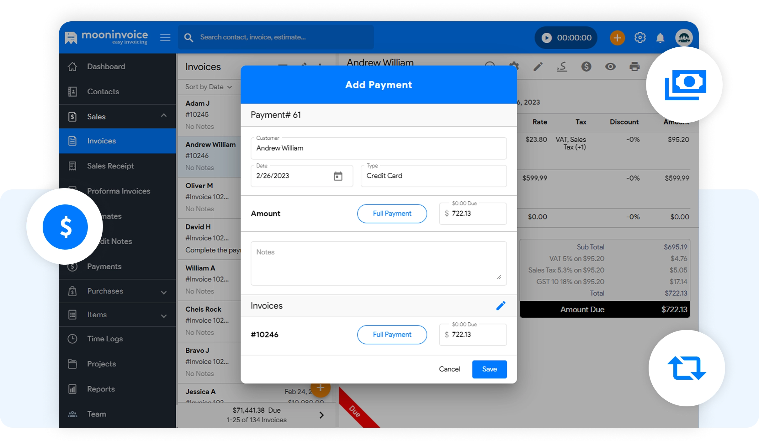 Adjust Advance Payments to Invoices