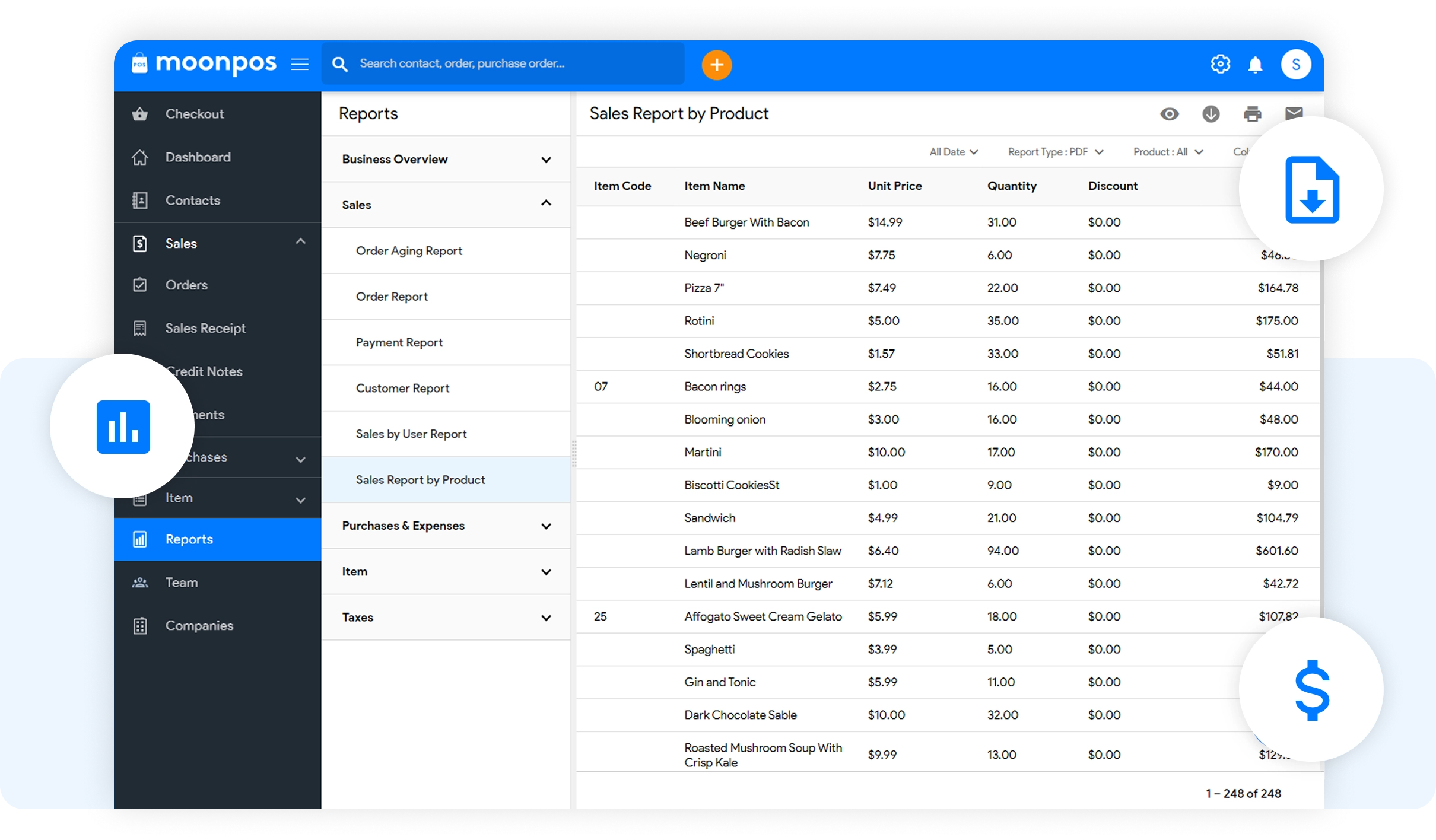 Get Quick Sales Reports