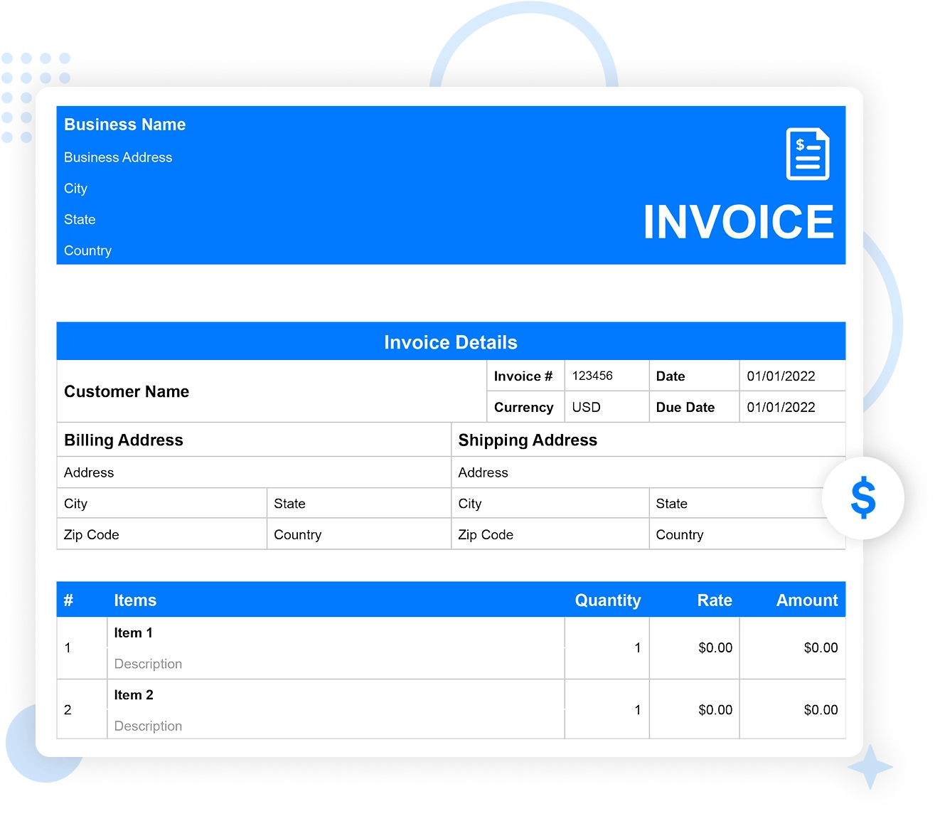 deposit Invoice Template
