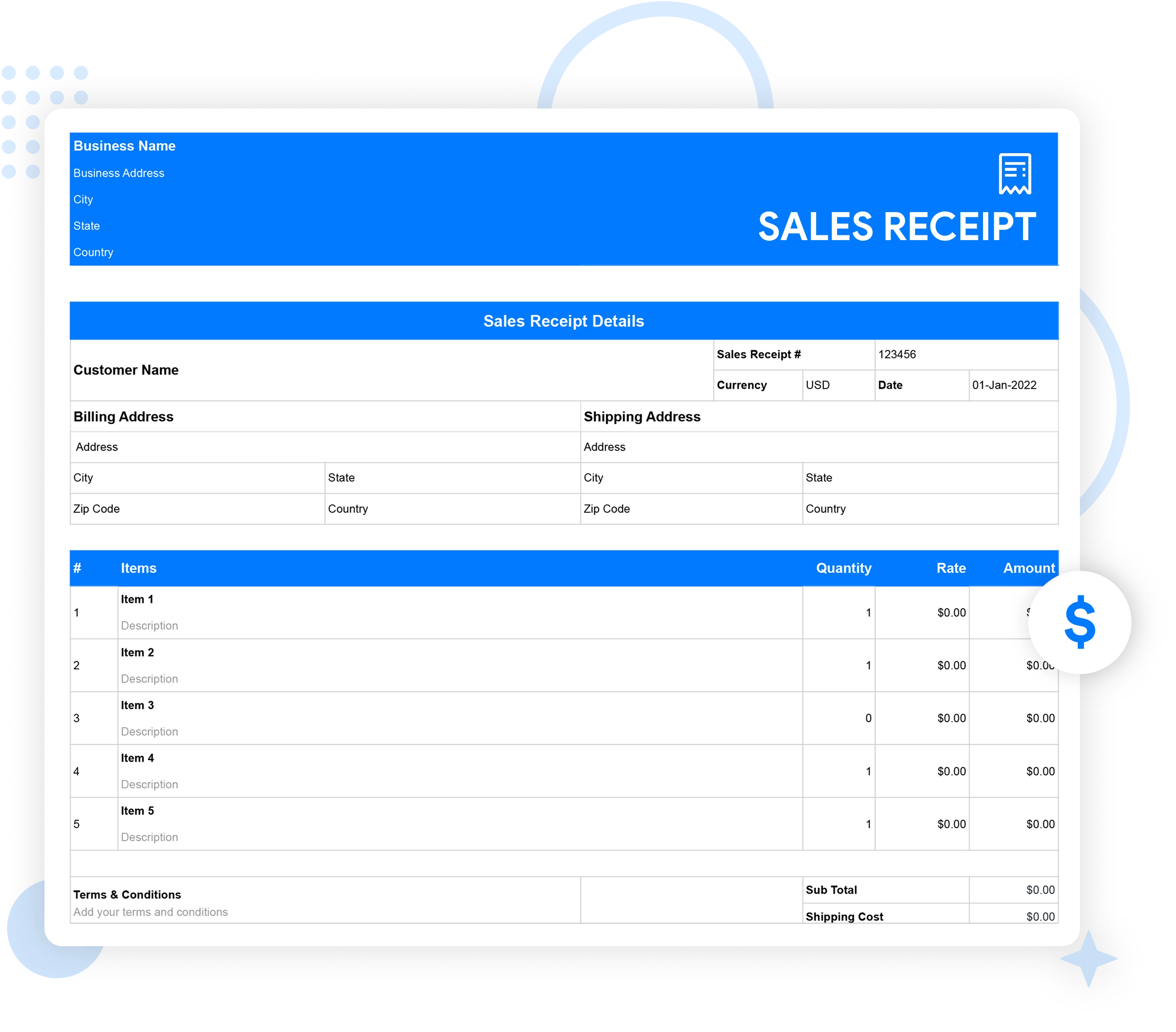 Painting Receipt Template