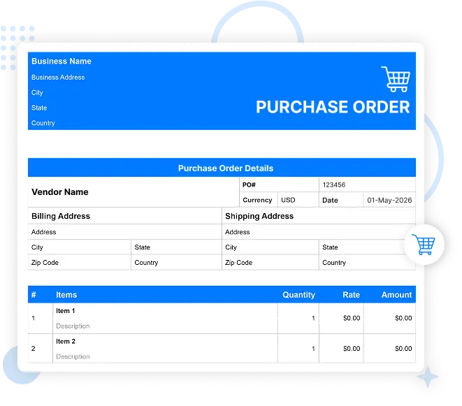 Blank purchase order Template