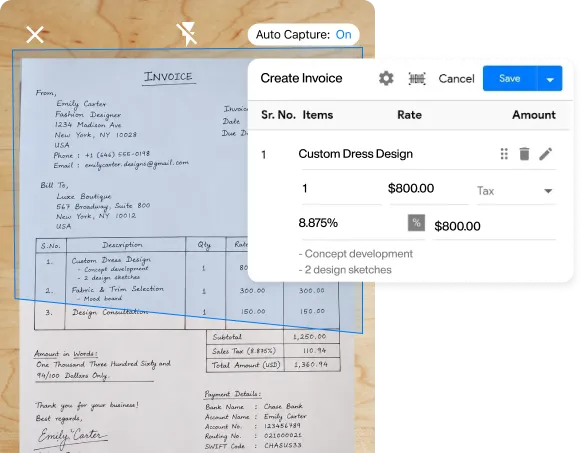 Templates and AI for smart invoicing