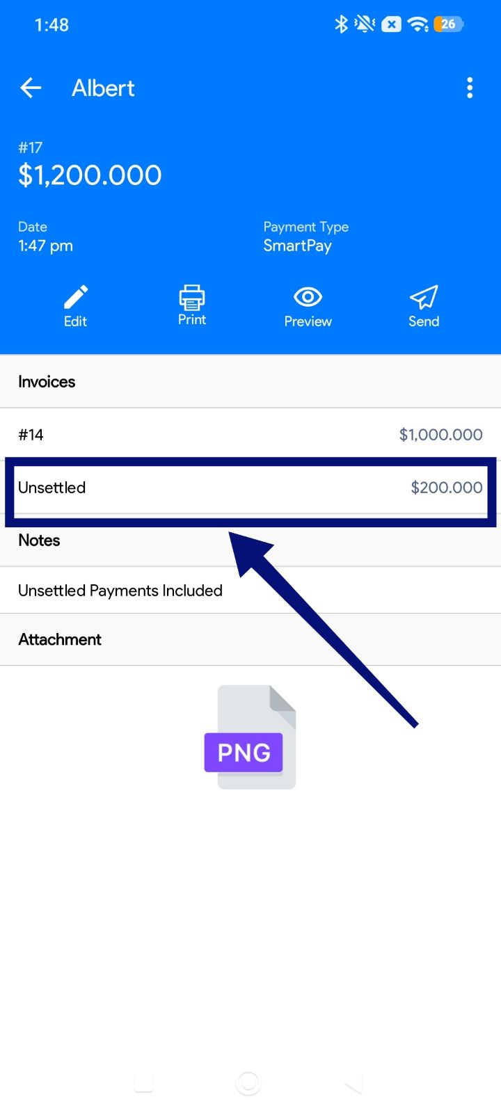 Unsettled Payment Details