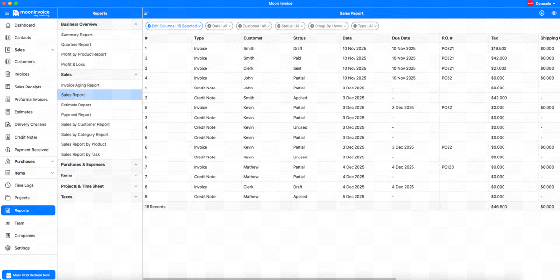 Quick Actions from List View & Improved Reports Filtering UI