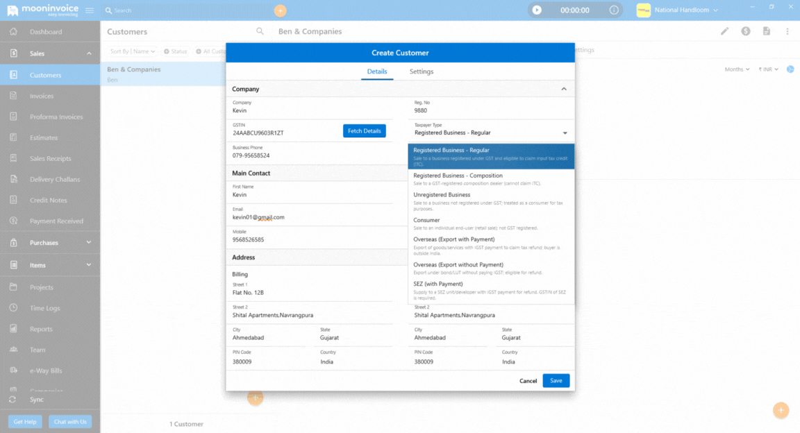 Tax Information in Reports & New GST Taxpayer Type Option