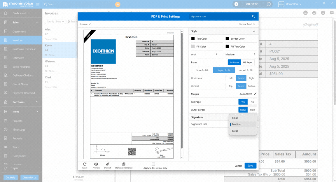 Adjustable Signature Size & Enhanced Delivery Note Details