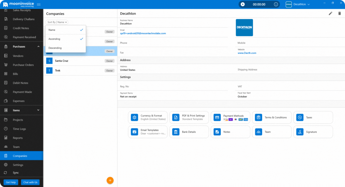 New Sorting Feature in Company List