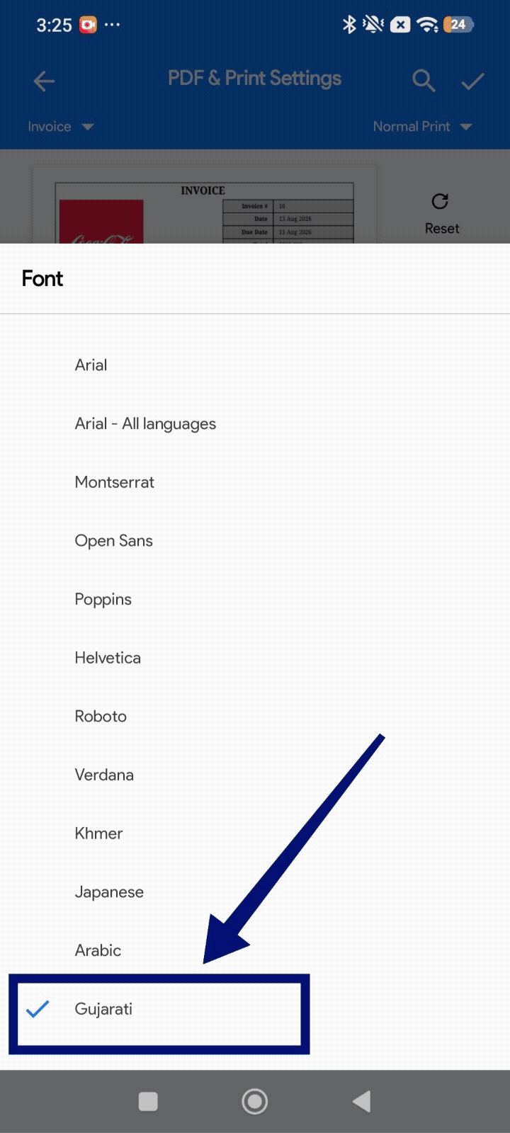 Gujarati Font Support Added
