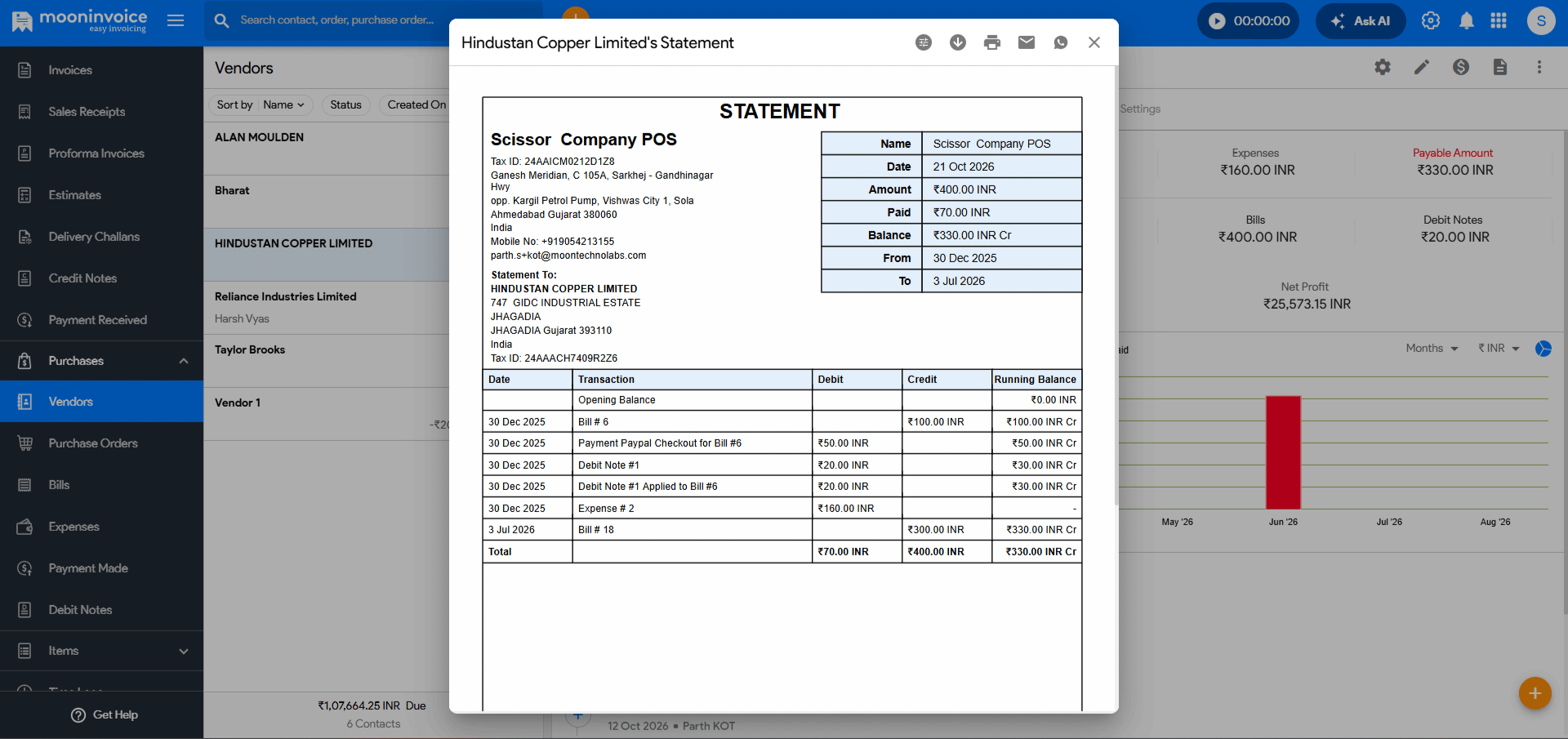 Improved Customer and Vendor Statements