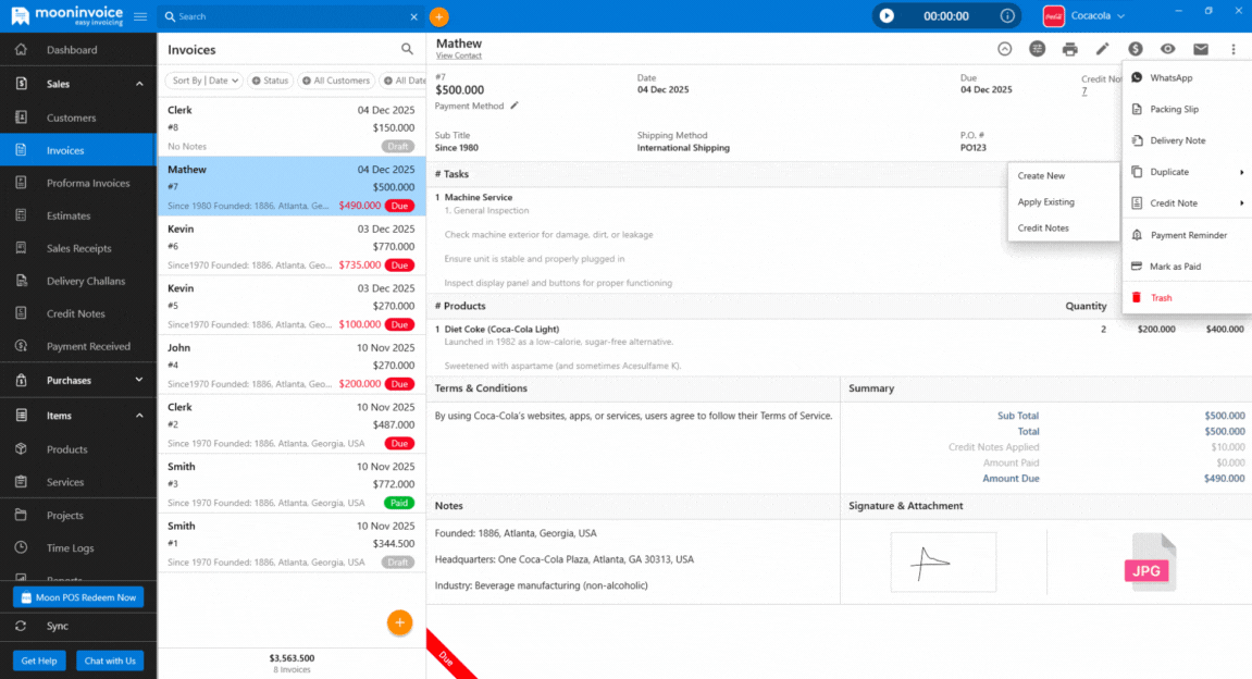 Improved Invoice & Credit Note Link Return Flow