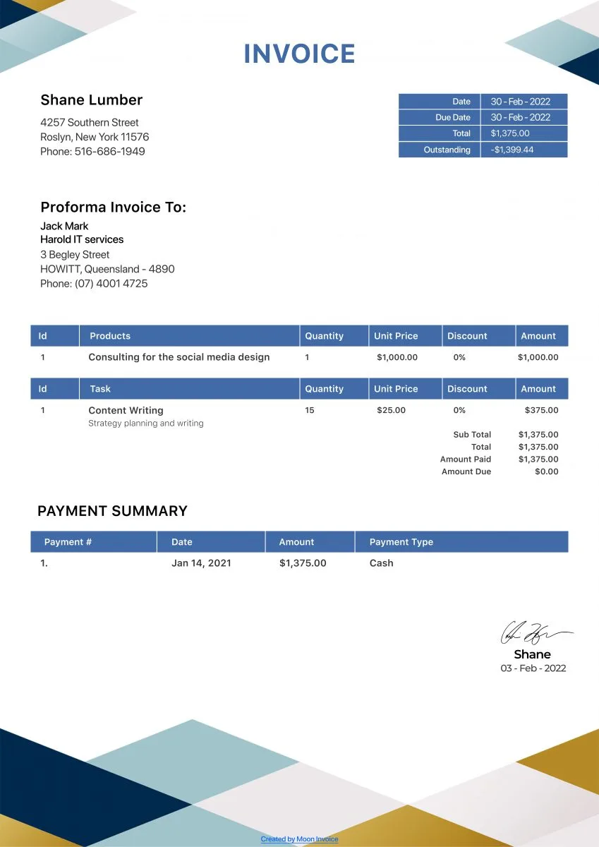 INVOICE