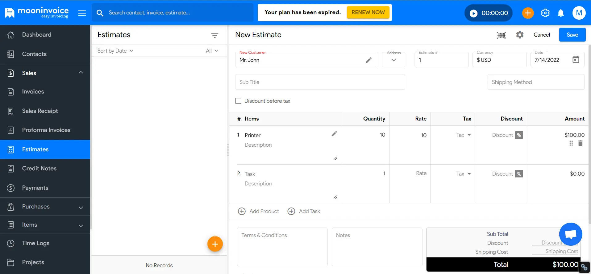 Create-Estimate