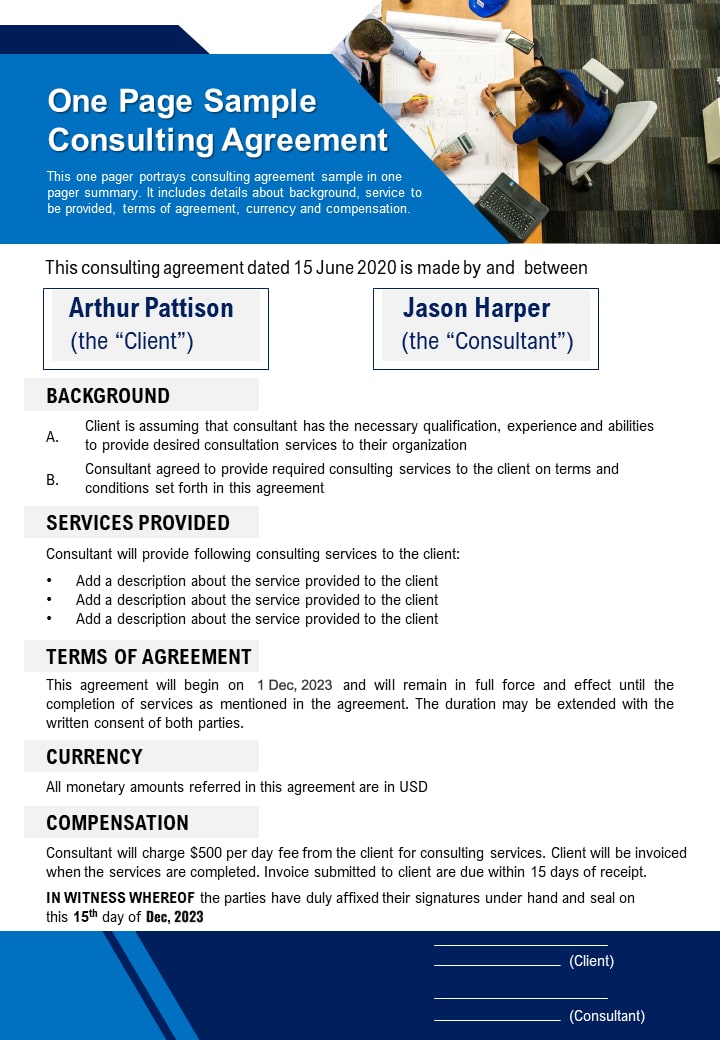 Sample Consulting Agreement
