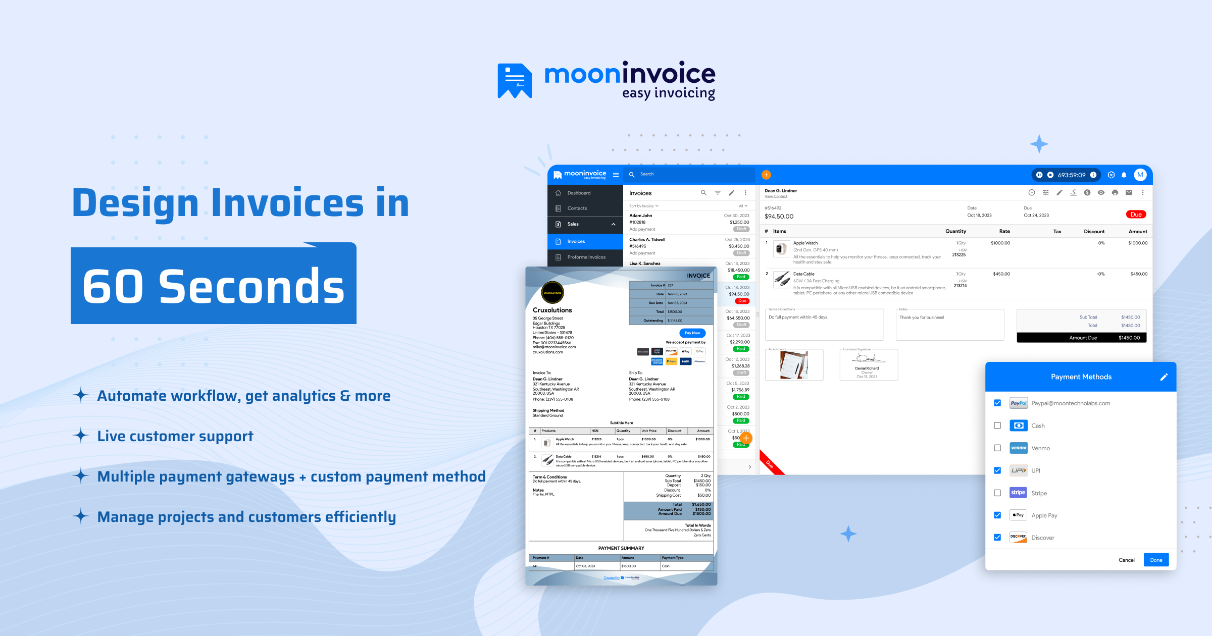 Moon Invoice - online invoicing software