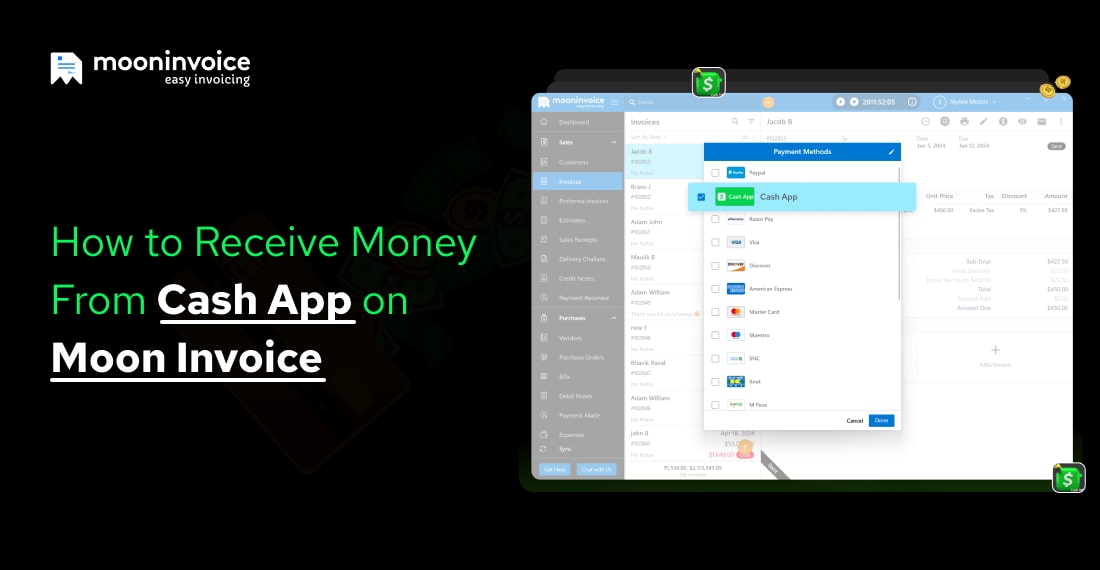 How to Receive Money From Cash App on Moon Invoice