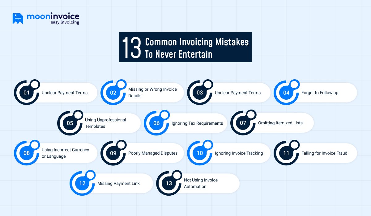 13 Common Invoicing Mistakes To Never Entertain