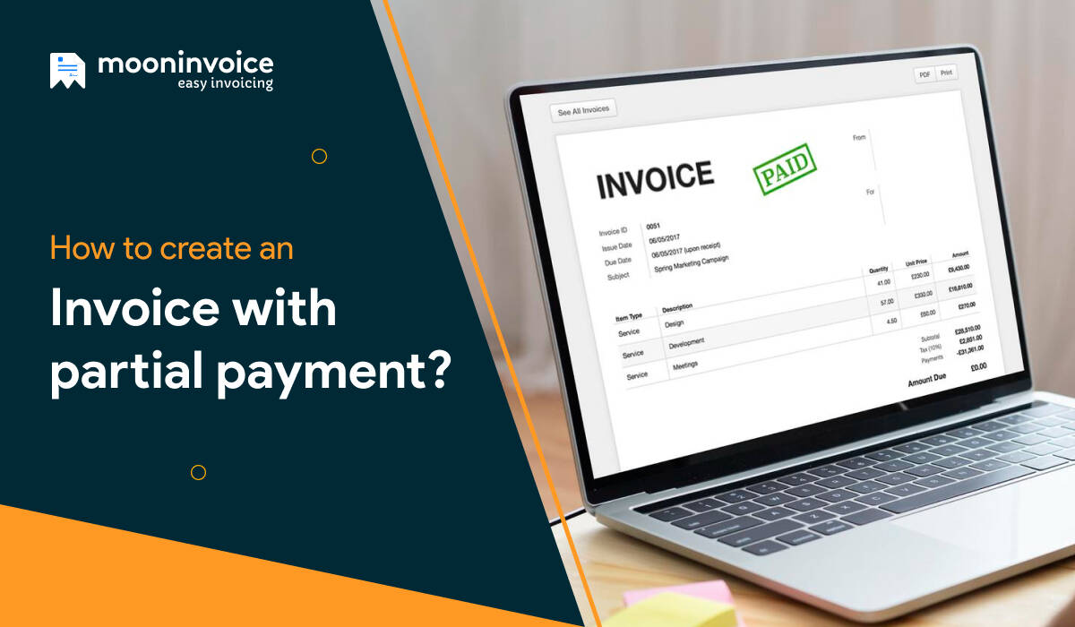 How to Create an Invoice with Partial Payment Request?