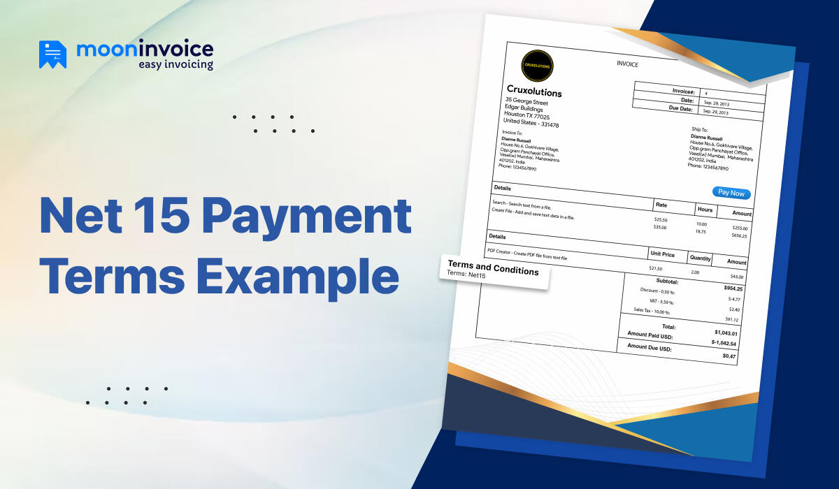 Net 15 Payment Terms Example