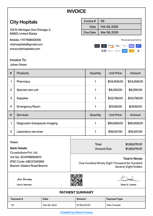 Itemized Bill Example Itemized Bill Example