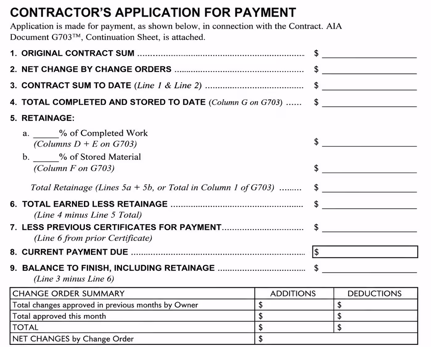 Contractor application Contractor application