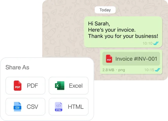 Dispatch invoices via WhatsApp
