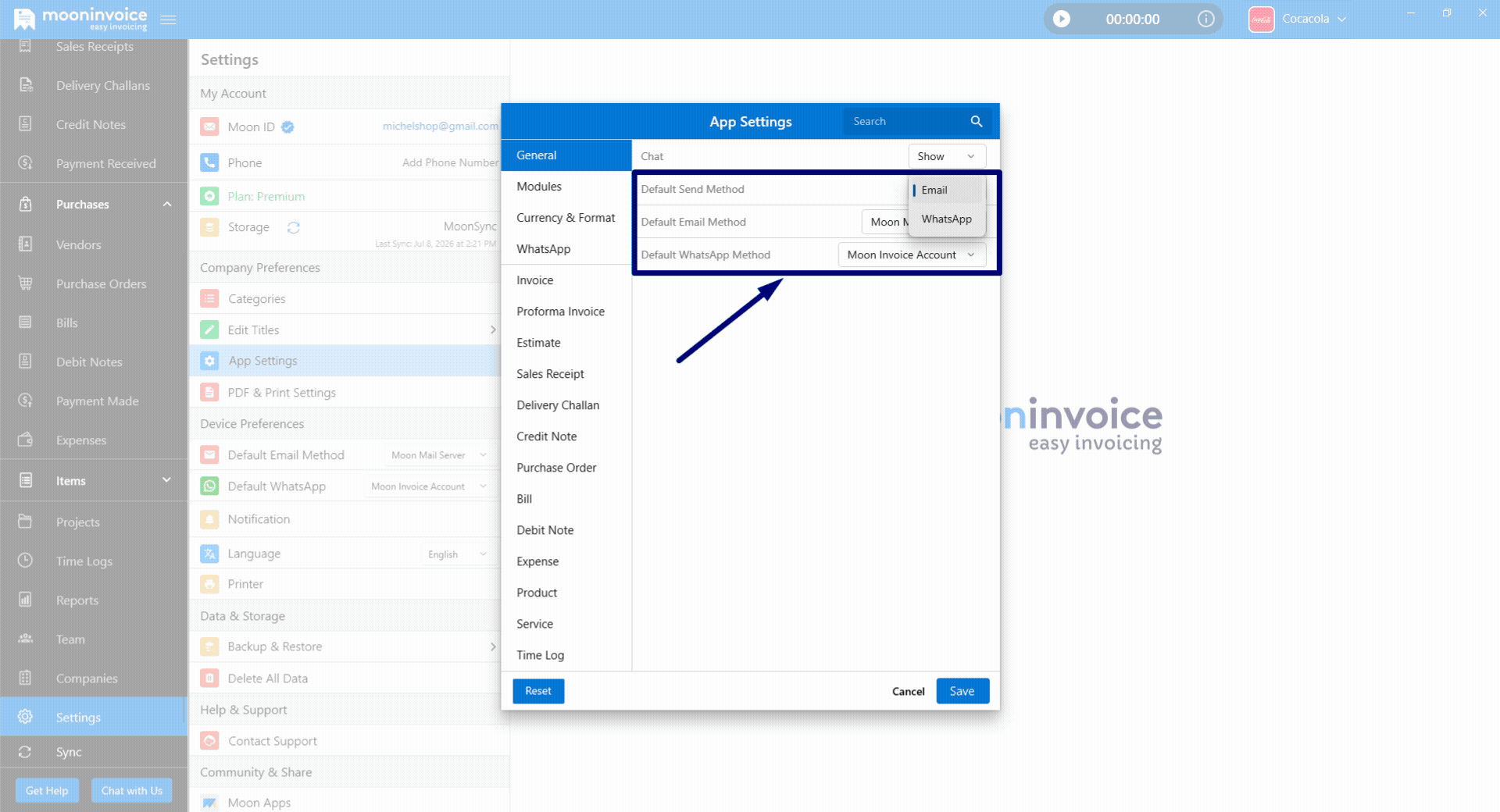 Default WhatsApp Send Method & Unsettled Payment Details Added